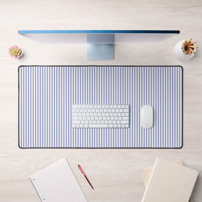Vivid blue stripes desk mat (Office 1)