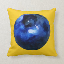 Vivid Blueberry Print Throw Pillow