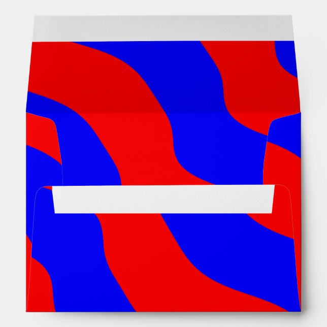 Vivid Bold Waves of Red and Blue Stripes Envelope (Back (Bottom))