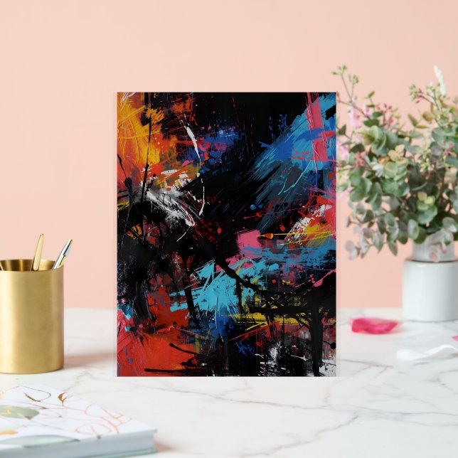 Vivid Chaos – Bold Abstract Expressionist Art Prin Acrylic Sign (Wedding)