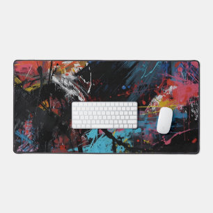 Vivid Chaos – Bold Abstract Expressionist Art Prin Desk Mat