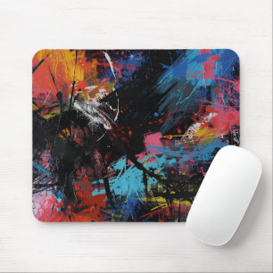 Vivid Chaos – Bold Abstract Expressionist Art Prin Mouse Pad