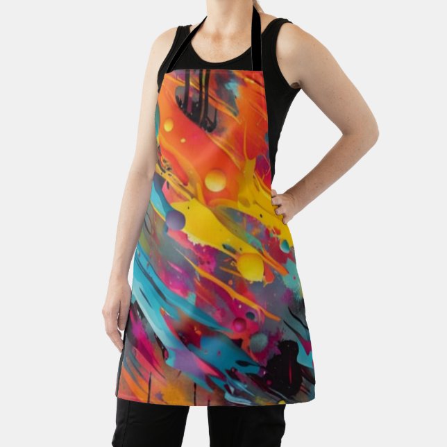 Vivid Chaos Splash Graffiti Apron (Insitu)