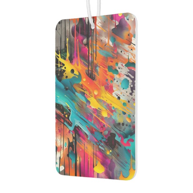Vivid Chaos Splash Graffiti Car Air Freshener (Left)