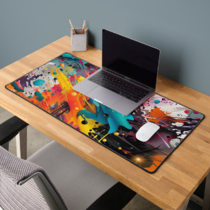 Vivid Chaos Splash Graffiti Desk Mat