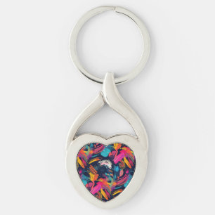Vivid Chaos Splash Graffiti Key Ring