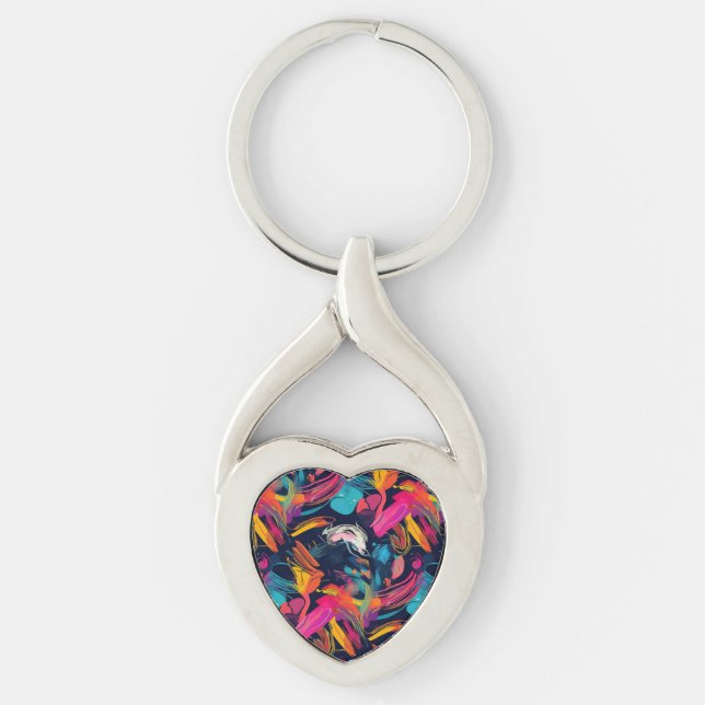 Vivid Chaos Splash Graffiti Key Ring (Front)