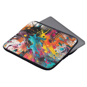 Vivid Chaos Splash Graffiti Laptop Sleeve