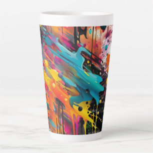 Vivid Chaos Splash Graffiti Latte Mug