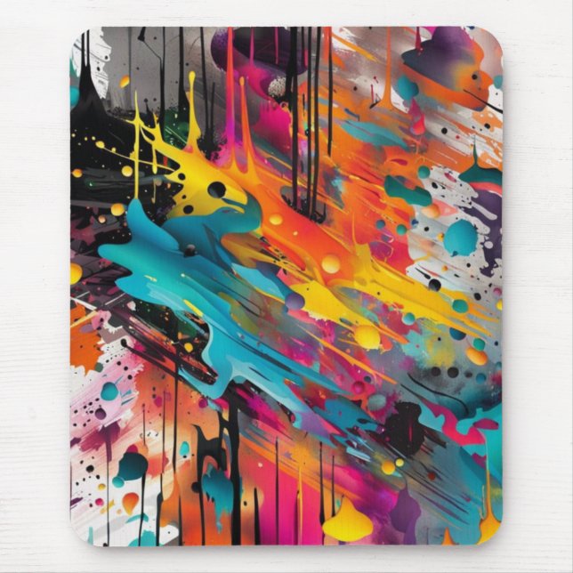 Vivid Chaos Splash Graffiti Mouse Pad (Front)