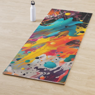 Vivid Chaos Splash Graffiti Yoga Mat