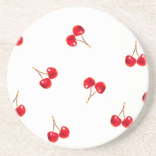 Vivid Cherry Pattern Coaster