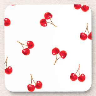 Vivid Cherry Pattern Coaster