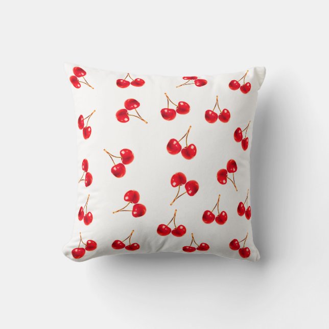 Vivid Cherry Pattern Cushion (Front)