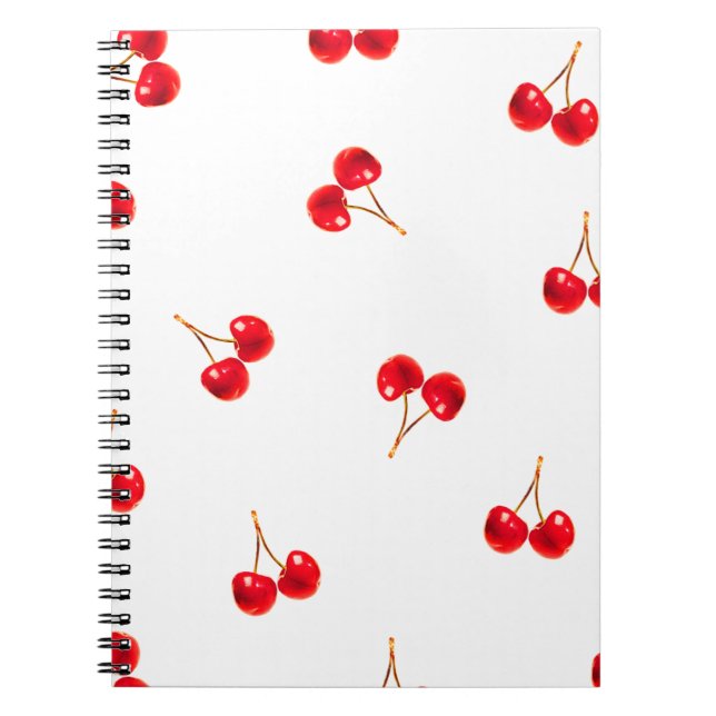 Vivid Cherry Pattern Notebook (Front)