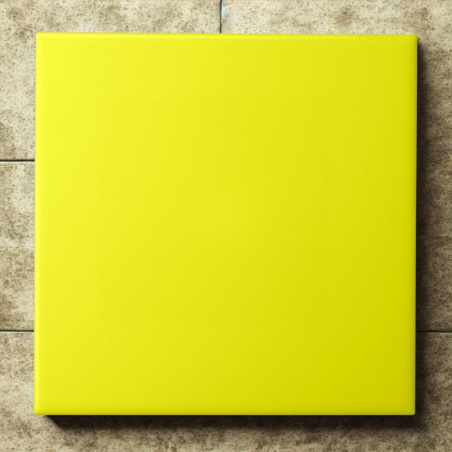 Vivid Classic Yellow #ffff00 Highlight Accent Ceramic Tile (Creator Uploaded)