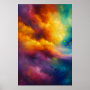 Vivid Colourful Abstract Cloudscape Poster
