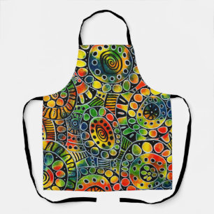 Vivid Colourful Circles and Ovals Original Abstrac Apron
