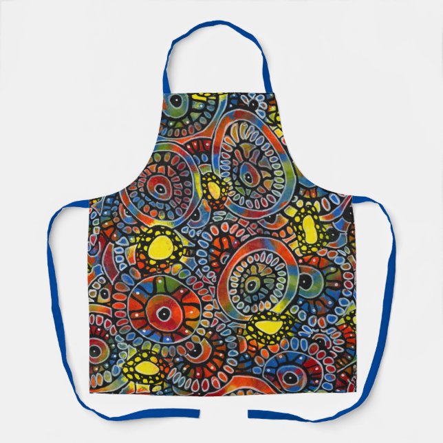 Vivid Colourful Oval Corals Original Abstract Art Apron (Front)