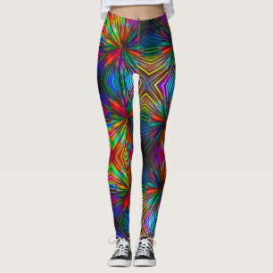 Vivid Colourful Psychedelic Print Leggings