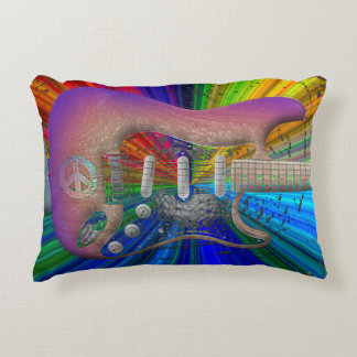 Vivid Colours Peace Guitar Accent Pillow