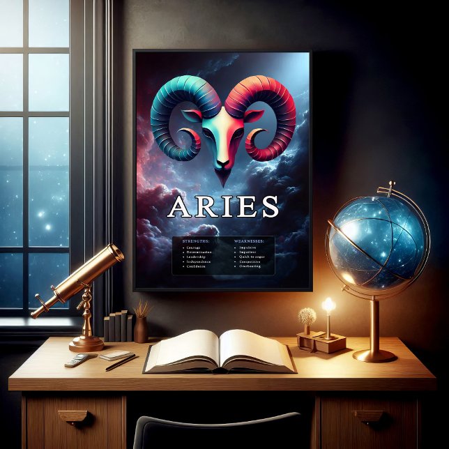 Vivid Customisable Aries Zodiac Sign Poster (Creator Uploaded)