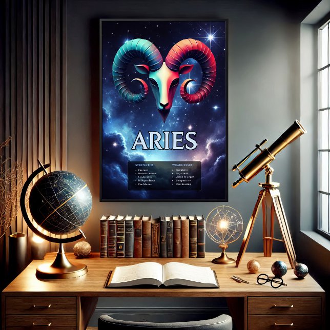 Vivid Customisable Aries Zodiac Sign Poster (Creator Uploaded)