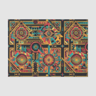 Vivid Cyan "Aztec Dream" Embossed Tissue Paper