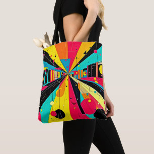 Vivid Dreams: A Neon Odyssey Tote Bag