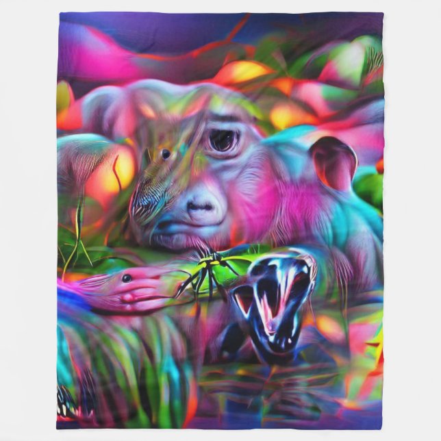 Vivid Dreamscape:  Agrizoophobia  Fleece Blanket (Front)