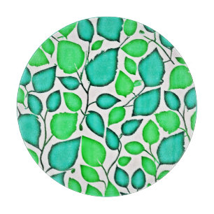 Vivid Elegance Leaves Pattern Cutting Board