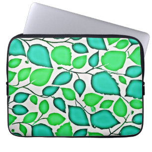 Vivid Elegance Leaves Pattern Laptop Sleeve