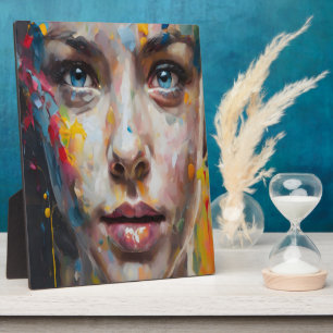 Vivid Expression – Abstract Portrait Art Plaque