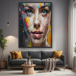 Vivid Expression – Abstract Portrait Art Poster