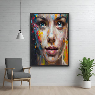 Vivid Expression – Abstract Portrait Art Poster