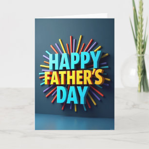 Vivid Fathers Day Block Art Card