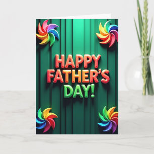 Vivid Fathers Day Inscription Card