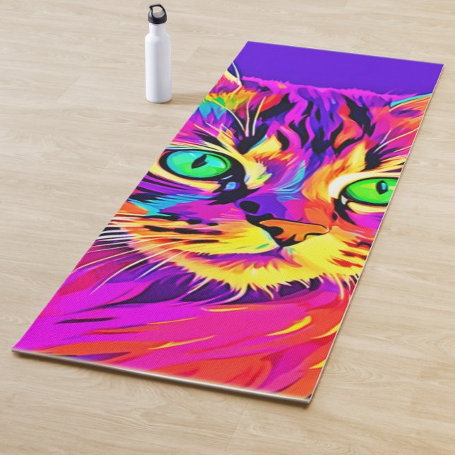 Vivid Feline Design Yoga Mat (In Situ)