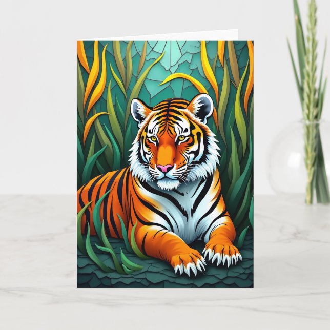 Vivid Feline Fathers Day Card (Front)