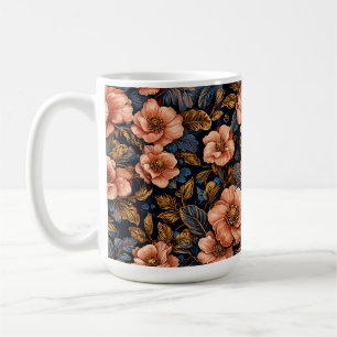 Vivid floral pattern coffee mug