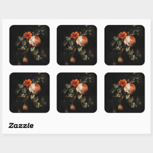 Vivid Florals Dahlia Flowers  Square Sticker