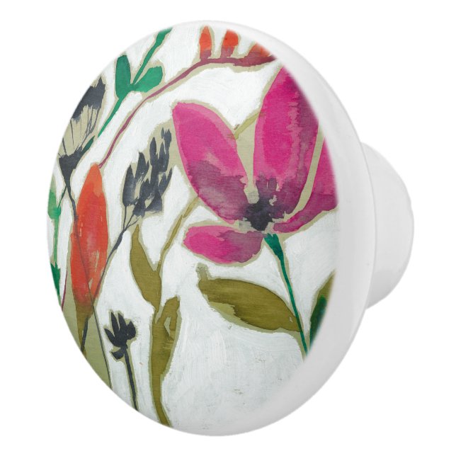 Vivid Flowers Ceramic Knob (Right)