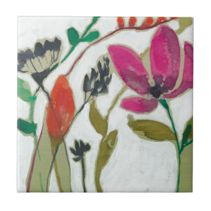 Vivid Flowers Ceramic Tile