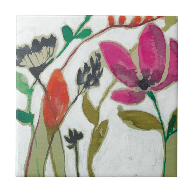 Vivid Flowers Ceramic Tile (Front)