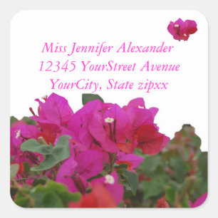 Vivid Flowers Return Address Square Sticker