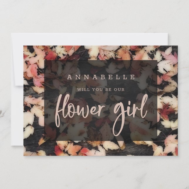 Vivid Foliage | Fall Flower Girl Proposal Card (Front)