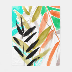 Vivid Fronds II Fleece Blanket