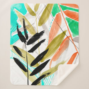 Vivid Fronds II Sherpa Blanket