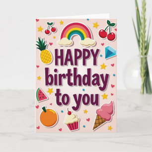 Vivid Fruits Birthday Card