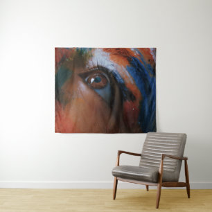 Vivid Gaze: Abstract Eye Art Tapestry